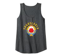 Equipo de Yugoslavia Camiseta sin Mangas, Mujer, Jaspeado Oscuro, XL