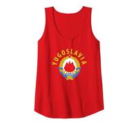 Equipo de Yugoslavia Camiseta sin Mangas, Mujer, Rojo, L