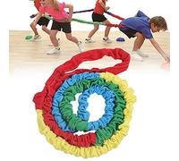 Equipo Deportivo de Entrenamiento Sensorial Colorido para Niños para Trabajo en Equipo y Comunicación Entre e Hijos, Cuerda de Mano Arcoíris para Juegos de del Este y del Oeste, Adecuado