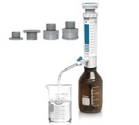 Equipo dispensador de laboratorio, dispensador digital de botella con 4 adaptadores para un fácil manejo y medición de líquidos, ideal para uso en laboratorio