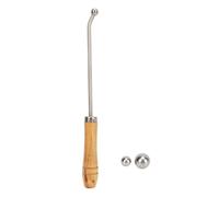 Equipo ergonómico de reparación de de latón de acero inoxidable con agarre de madera contorneado y esferas de restauración de metal de triple tamaño, fijador de abolladuras de bola de chapa
