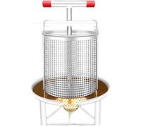 Equipo extractor de miel, máquina de prensa de miel con 2 redes de filtro y prensa de cera para apicultura, placa duradera de 5 mm de grosor, ideal para 24 cm de diámetro y 28 cm de altura