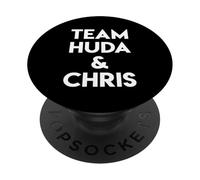 Equipo Huda Y Chris Pareja De La Isla Del Amor Chistoso PopSockets PopGrip Adhesivo