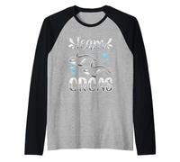 Equipo Orcas Proteger Ballena Orca Mar Camiseta Manga Raglan