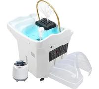 Equipo para Head Spa, lavacabezas extraíble con circulación del agua, con depósito de agua de 60 L, lavabo móvil equipado con 4 ruedas silenciosas, apto para Spa Head y salones de peluquería