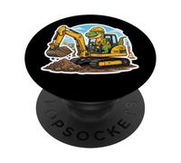 Equipo Pesado de los niños del Dinosaurio del Operador del excavador del Dinosaurio PopSockets PopGrip Adhesivo
