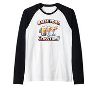 Equipo Raise Your Glass - Equipo de Fiesta Divertido Camiseta Manga Raglan