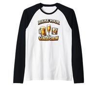 Equipo Raise Your Glass - Equipo de Fiesta Divertido Camiseta Manga Raglan