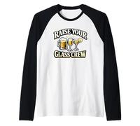 Equipo Raise Your Glass - Equipo de Fiesta Divertido Camiseta Manga Raglan