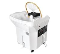 Equipo SPA Japonés Capacidad Almacenamiento Agua 60 L, Lavabo Champú para Terapia de SPA con Circulación Agua y Función Terapia Luz, Lavabo Champú con Diseño Arco para Salones y Spas White-Set1