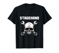 Equipo técnico de Teatro Entre bastidores con diseño de Llave de Calavera Camiseta gráfica económica, Hombre, Negro, S