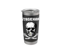 Equipo técnico StageHand Skull Crossed C Wrench Backstage Theater Vaso térmico de acero inoxidable de doble pared