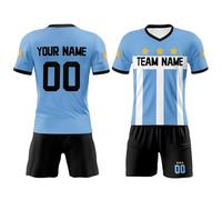 Equipos de fútbol personalizados con el nombre del equipo, camiseta de la Copa del Mundo de Argentina para hombres, mujeres y niños, camiseta de apoyo de los países Argentina, azul, L