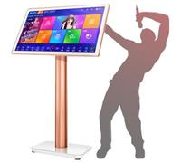 Equipos de Karaoke, Pantalla táctil de 22 Pulgadas KTV Reproductor de Karaoke para Cantar para Fiestas en casa, Cambio de 27 Idiomas, Modo de música Ajustable, Reproductor de Cine en línea,White-2TB