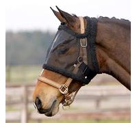 Equipride QHP - Máscara de mosca para caballo sin protección para orejas (mazorca, negra)