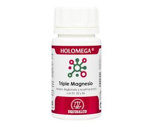 Equisalud - Holomega Triple Magnesio - Relajación Muscular - 50 Cápsulas | Ayuda al Sistema Nervioso Favoreciendo un Descanso Nocturno Reparador - Con Malato, Bisglicinato, ATA Y Vitamina B6