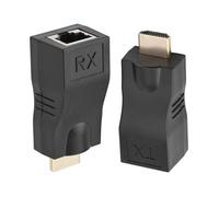 equlup Adaptador Extensor HDMI, 2 Unidades Cable de Red HDMI a RJ45 de 30 m, transmisor TX Receptor RX convertidor Extensor HDMIrepetidor sobre CAT-5e CAT6