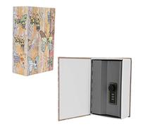 equlup Caja de almacenamiento con diseño de libro falso - 7.2 x 4.6 x 2.2 pulgadas - Mini caja de seguridad metálica con cerradura para dinero y objetos secretos - Estilo vintage para