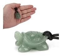 equlup Collar de cristal de tortuga, 2.9x2x1.4cm/1.1x0.8x0.6in cristal de tortuga con buena suerte collar de piedras preciosas con cordero para hombres mujeres decoración de ropa diaria