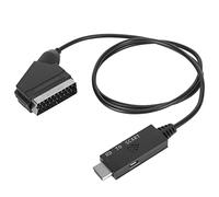 equlup Convertidor SCART a HDMI, cable de audio y vídeo HD 1080P compatible con PAL NTSC HD a Scart Cable convertidor con USB Micro B para TV VHS VCR DVD