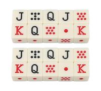 equlup Dados españoles, 20pcs Dados de póker español de 6 Lados JQK Dice Dice Table Game Game Dice Juego para Jugar Yahtzee/Farkle/Liars, Amarillo