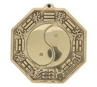 equlup Espejo Bagua, Latón Tradicional Chino Feng Shui Adorno Convexo Decoración de Pared Colgante Multifunción para Buena Suerte, Regalo de Inauguración de la Casa, Negocios