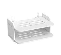 equlup Estante de Almacenamiento para enrutador montado Pared, Organizador enrutador WiFi NoDrill Altavoz Multifuncional Soporte para Estante Pared Bandeja para enrutador TV Caja de Cable