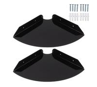 equlup Floating Corner Shelves, 2pcs Wall Mount Storage Display Rack Quarter Round Hanging Corner Organizer for Bedrooms Living Shower Rooms (Black)