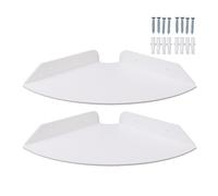 equlup Floating Corner Shelves, 2pcs Wall Mount Storage Display Rack Quarter Round Hanging Corner Organizer for Bedrooms Living Shower Rooms (White)