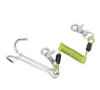 equlup Gancho de Arrecife de Buceo, Gancho de Corriente de Buceo de Acero Inoxidable 316 Gancho de Deriva de Arrecife Doble con cordón en Espiral para Nadar y bucear (Verde)