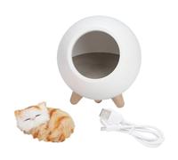 equlup Luz Nocturna, Lindo Gato, pequeña casa para Mascotas, lámpara de Noche LED, iluminación de Dormitorio, lámpara de Ambiente para decoración de habitación, Regalo de cumpleaños, (Blanca)