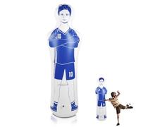equlup Maniquí Inflable De Fútbol De 40X160cm/15,75X62,99 Pulgadas, Portero, Maniquí De Aire, Defensor De Tiro Libre, Maniquí De Entrenamiento De Fútbol(Azul)