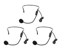 equlup Micrófono para Auriculares, 3 Piezas 3,3 pies/1 m 3,5 mm 56 dB Micrófono de Condensador con Cabeza con Cable Micrófono pequeño Amplificador de Voz para guía de Habla Enseñanza