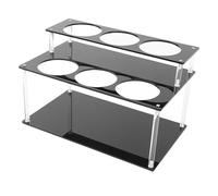 equlup Organizador de Jarabe de café acrílico, 2 Niveles 32 x 19 x 18 cm / 12,6 x 7,5 x 7,1 Pulgadas Soporte para Botellas Exhibición Colecciones para Ahorrar Espacio para Cocina