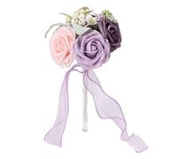 equlup Ramos de Boda para Novia Dama de Honor, Boda con Flores románticas Hechas a Mano Elegante Ramo de Flores Artificiales para Fiestas Iglesia (Estilo Dama de Honor 25x1 4cm/9.84x5.51in Modelo B)