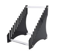 equlup Soporte de almacenamiento de discos, 16x21x22cm / 6.3x8.3x8.7in Organizador de discos acrílico de 12 ranuras Soporte de almacenamiento clasificador de fácil montaje para álbum de (Negra)