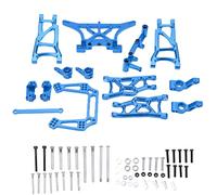 equlup SUSPENSIÓN TRANECTA del ALUMINUMA A -Arms BARA RC RC Kit de Copa de dirección del Brazo 1/10 RC Piezas de actualización de Metal para Traxxas Slash 2WD (Azul)