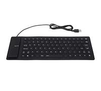 equlup Teclado Enrollable de Silicona, Teclado con Cable USB Plegable portátil silencioso de 85 Teclas, a Prueba de Polvo y Agua para PC, portátil, Tableta, portátil, Viaje, Oficina, (Negra)