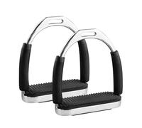 EQUSPUR Estribos flexibles de acero inoxidable de 4-3/4 pulgadas, 1 par, estribos de seguridad ecuestre para adultos, estribos flexibles para montar a caballo con bisagras activas, alivio del dolor de