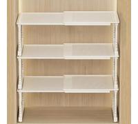 Eqvexd Armario Ampliable Solución de Almacenamiento Estante Retráctil Ajustable Organizador Apilable Separador for Cocina Dormitorio BañO(52-86 * 42 * 25-35cm)