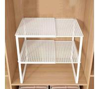 Eqvexd Expandable Adjustable Shelf Dividers - 2 Pack Organizers for Cabinets, Pantry, Shelving Dividers for Wardrobe, Storage Racks Cupboard Organization(W27*H22*L27-38cm)