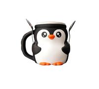 Eqvexd Impresión 3D de contenedores Helado una Pinta con Forma pingüino, Soporte Bonito, Divertido y Reutilizable anticongelante a Prueba Fugas, Funda for latas Cerveza asa Dos cucharas.(1 Piece)