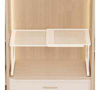 Eqvexd Organizador De Estante Extensible Ajustable, Almacenamiento Apilable Resistente for Cocina, BañO, Armario, Divisor RetráCtil(52-86 * 42 * 35-50cm)