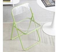 Eqvexd Silla De Tocador Transparente,Silla De Acrílico,Sillas Plegables De Plástico,Acero Inoxidable De Moda,Sillas Plegables Blancas,Silla De Escritorio Plegable