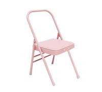 Eqvexd Silla de Yoga para Pilates,Silla Auxiliar Iyengar,Silla Auxiliar de Yoga, Silla de Yoga sin Respaldo,Antideslizante,Estable con Fundas Antideslizantes para los pies,Pink-Routine