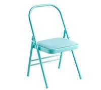 Eqvexd Silla de Yoga para Pilates,Silla Auxiliar Iyengar,Silla Auxiliar de Yoga, Silla de Yoga sin Respaldo,Antideslizante,Estable con Fundas Antideslizantes para los pies,Blue-Routine