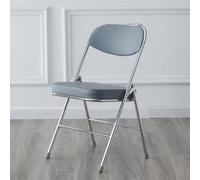 Eqvexd Silla Plegable portátil, Asiento Suave con Estructura de Metal, Plegable y apilable for Uso en Interiores y Exteriores, Adecuada for oficinas y hogares(Gray)