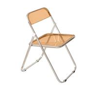 Eqvexd Silla Plegable Transparente Silla Brillante Silla Plegable de acrílico Silla Plegable de Acero y plástico Plegable y con Almacenamiento No Requiere instalación(Orange,1 Piece)