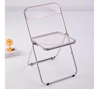 Eqvexd Silla Plegable Transparente Silla Brillante Silla Plegable de acrílico Silla Plegable de Acero y plástico Plegable y con Almacenamiento No Requiere instalación(Orange)