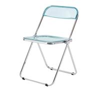 Eqvexd Silla Plegable Transparente, Silla De Comedor De Acrílico, Silla Transparente, Silla Plegable Portátil De Plástico(Blue)